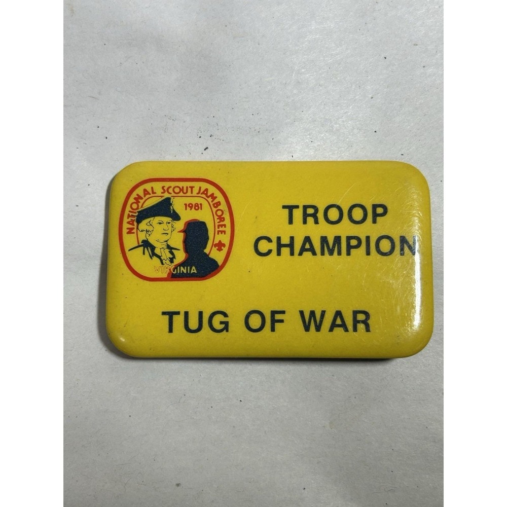 Vintage Troop Champion Tug Of War National Scout Jamboree 1981 Virginia Button